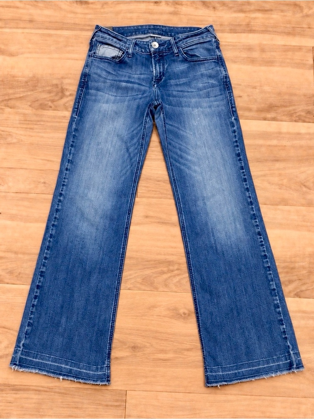 Ariat Denim Trouser Jeans Women’s  Size 29x29 Stretch Medium Wash Raw Hem EUC